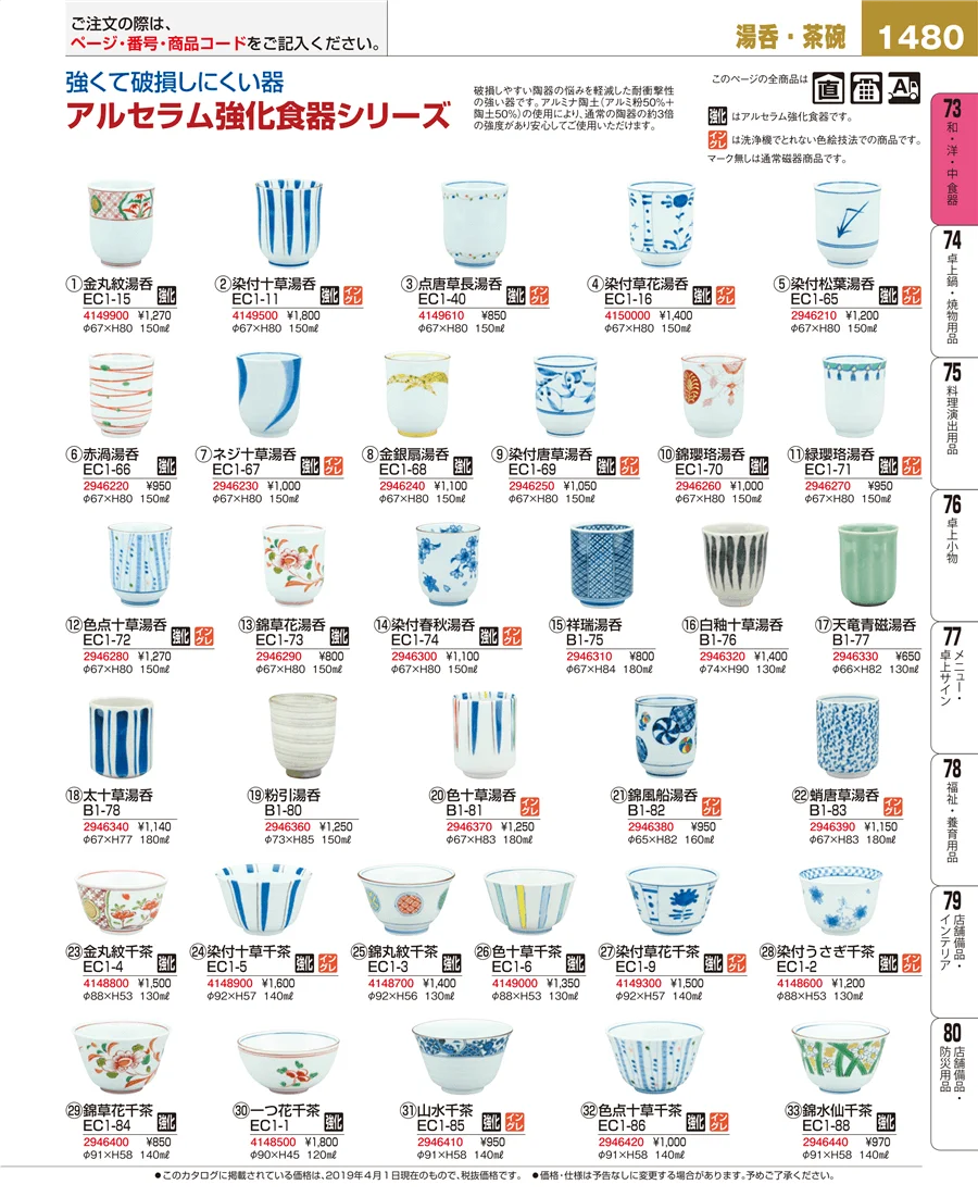 和・洋・中 食器 ページ1480