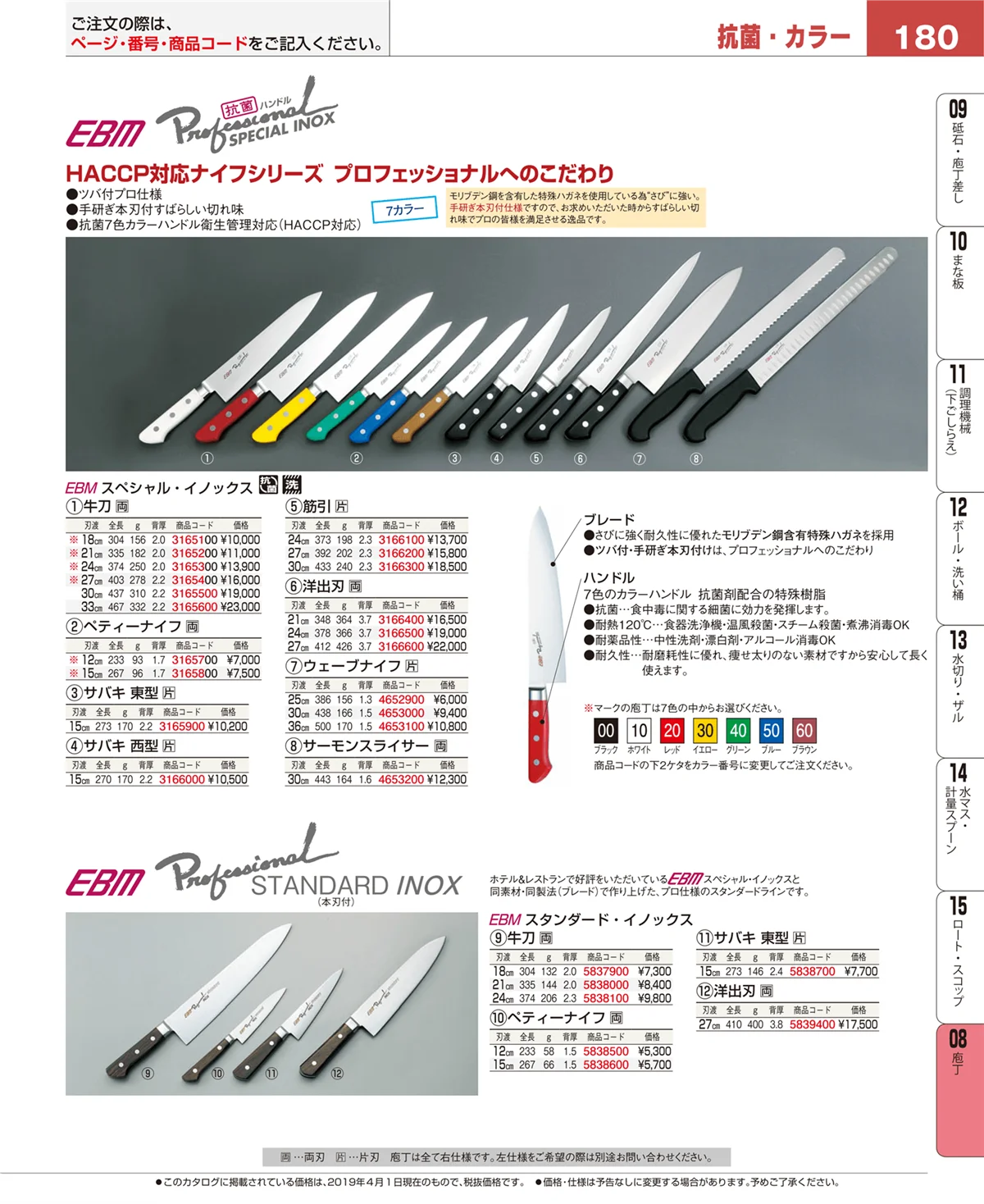 EBM業務用厨房用品カタログvol.19・ページ番号180・ホテルパン・ガストロノームパン