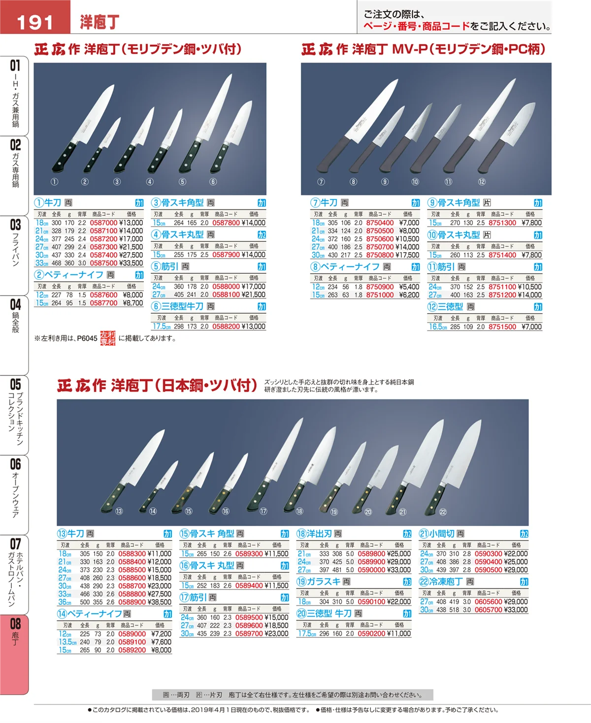 EBM業務用厨房用品カタログvol.19・ページ番号191・ホテルパン・ガストロノームパン