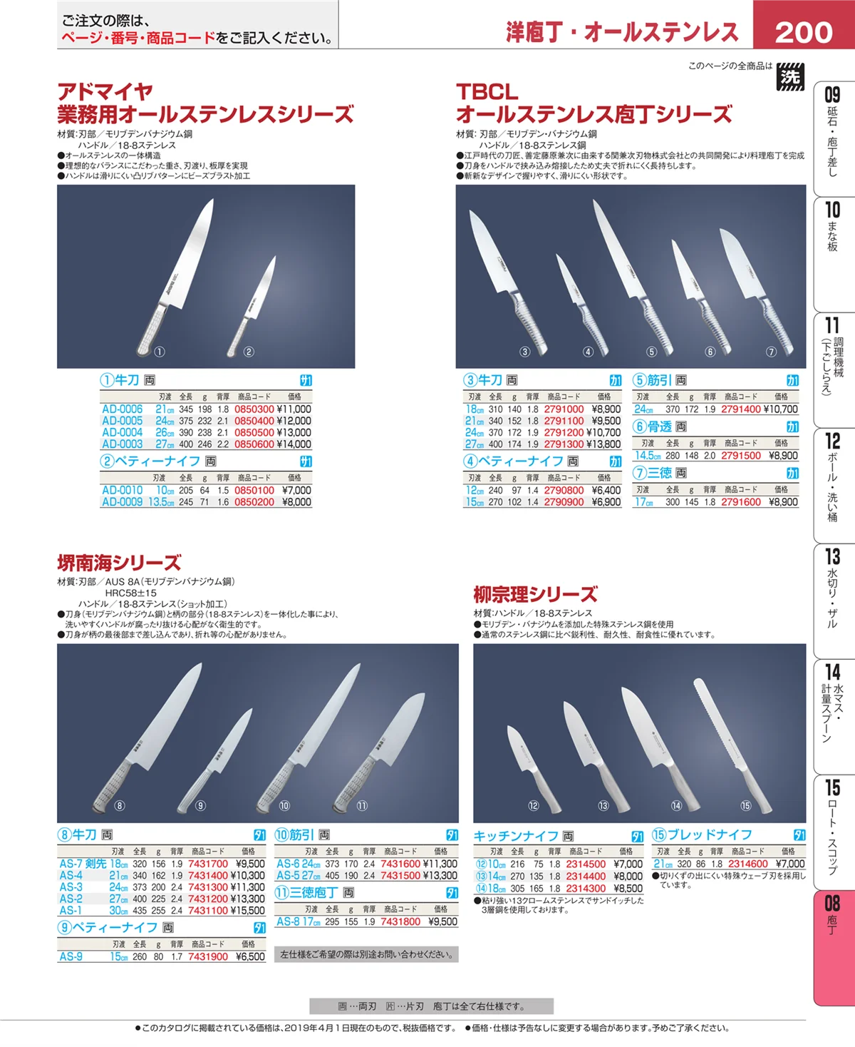 EBM業務用厨房用品カタログvol.19・ページ番号200・ホテルパン・ガストロノームパン