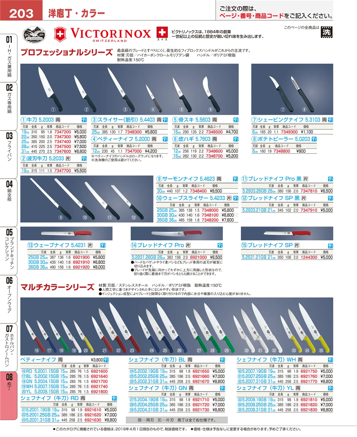 EBM業務用厨房用品カタログvol.19・ページ番号203・ホテルパン・ガストロノームパン