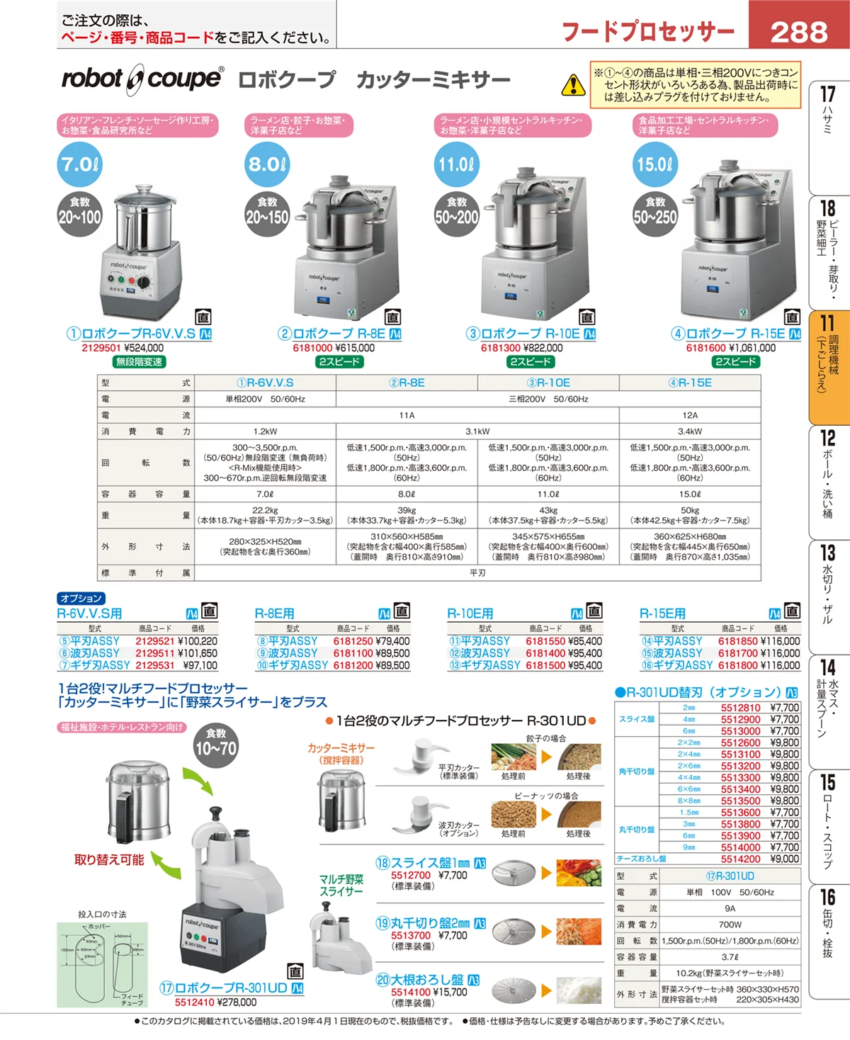 EBM業務用厨房用品カタログvol.19・ページ番号288・まな板