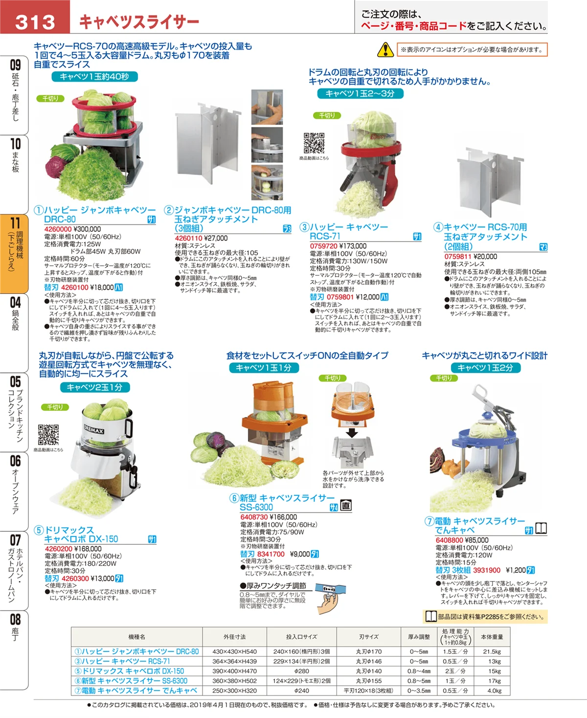 EBM業務用厨房用品カタログvol.19・ページ番号313・まな板