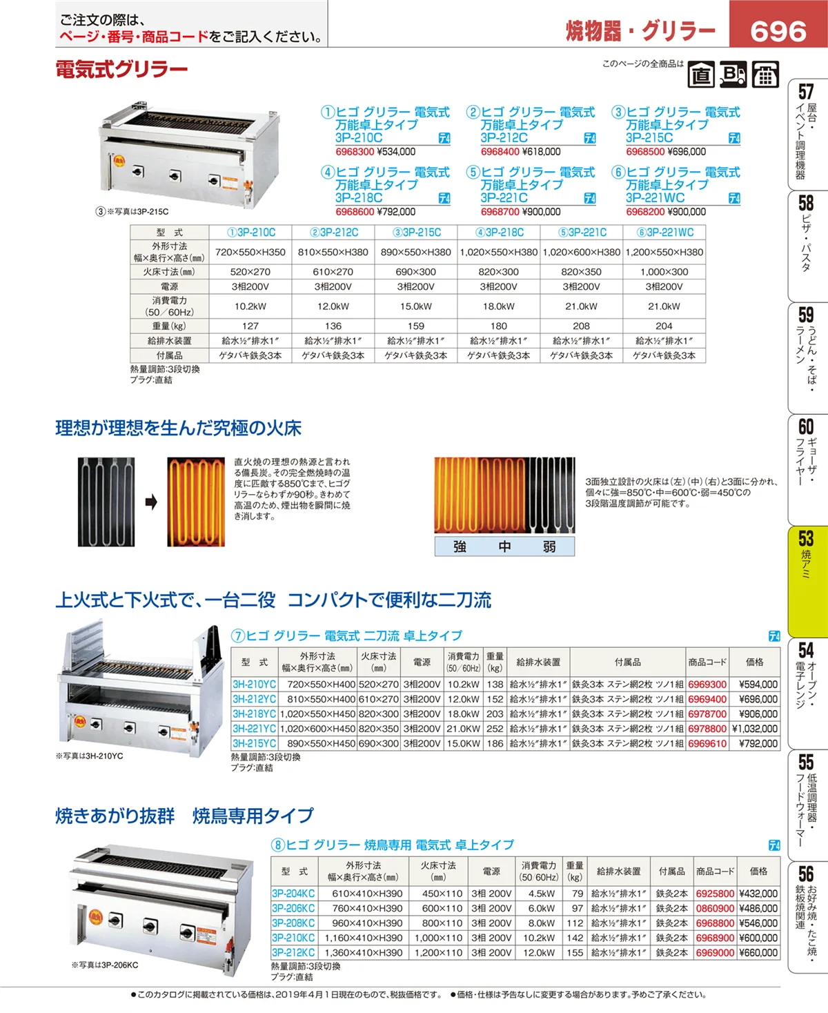 EBM業務用厨房用品カタログvol.19・ページ番号696・焼アミ