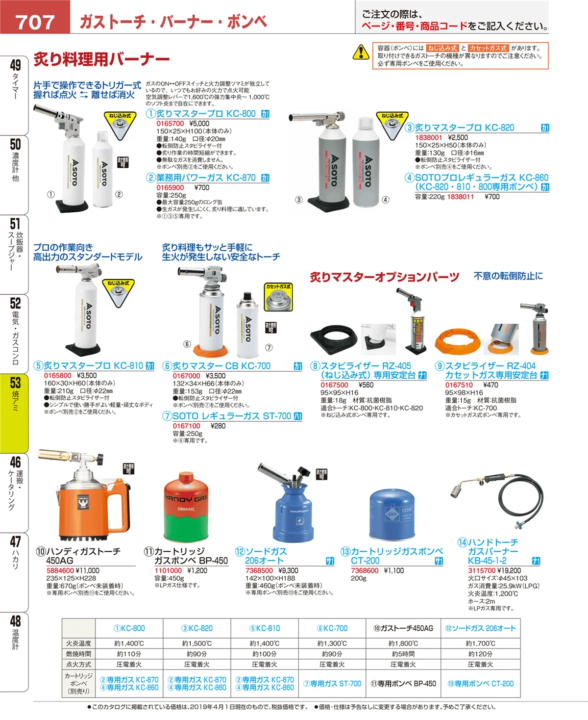 EBM業務用厨房用品カタログvol.19・ページ番号707・焼アミ