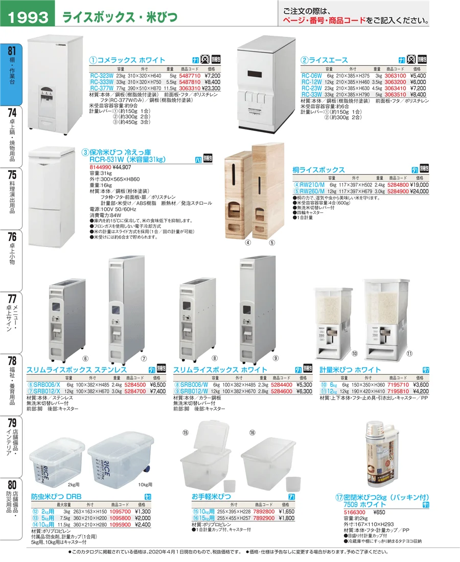 店舗備品・防災用品 ページ1993