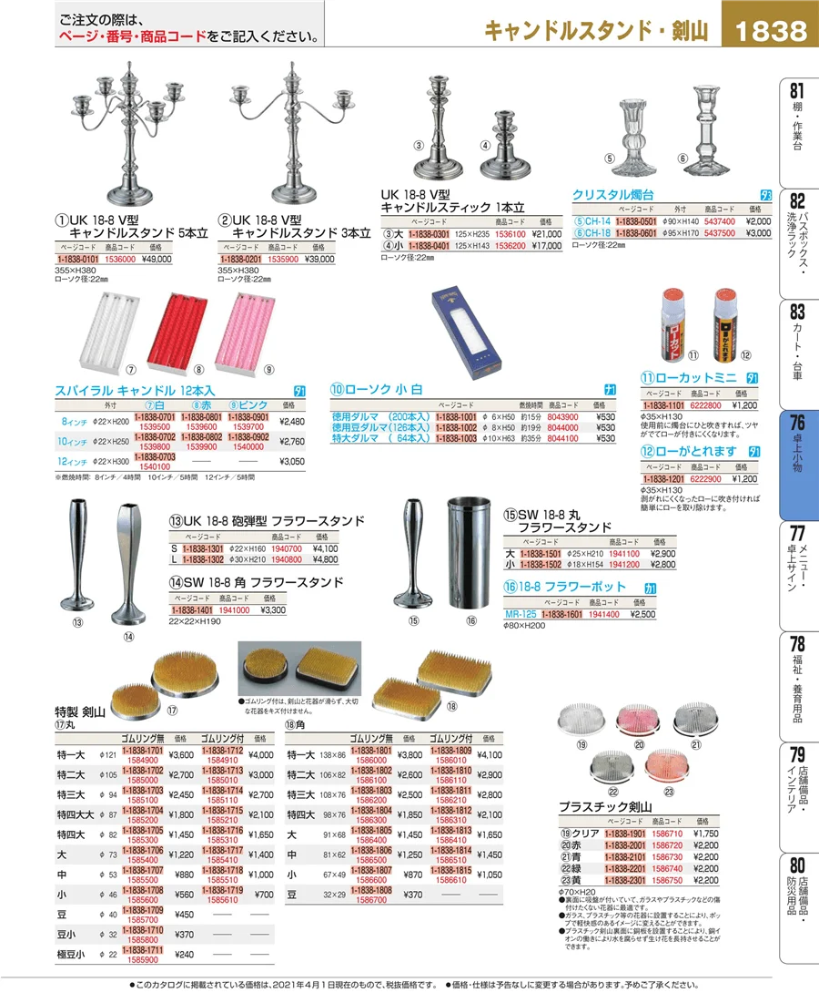 料理演出用品 ページ1838