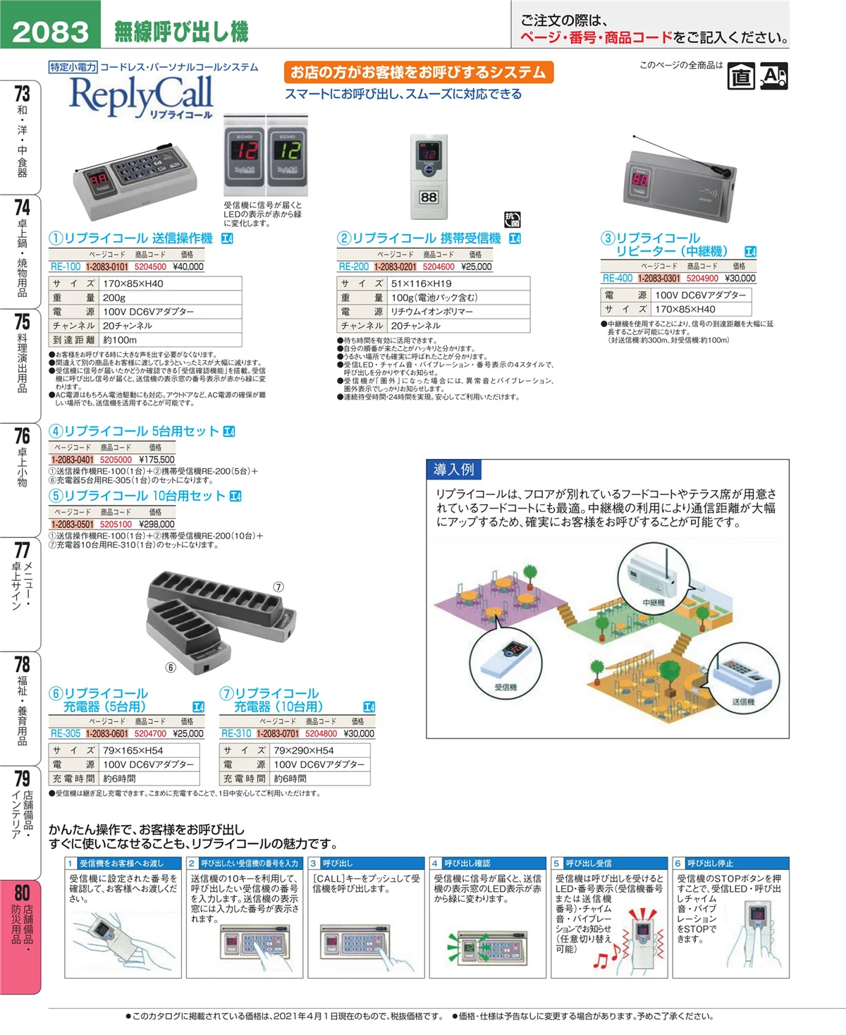 EBM業務用厨房用品カタログvol.21・ページ番号2083・店舗備品・インテリア