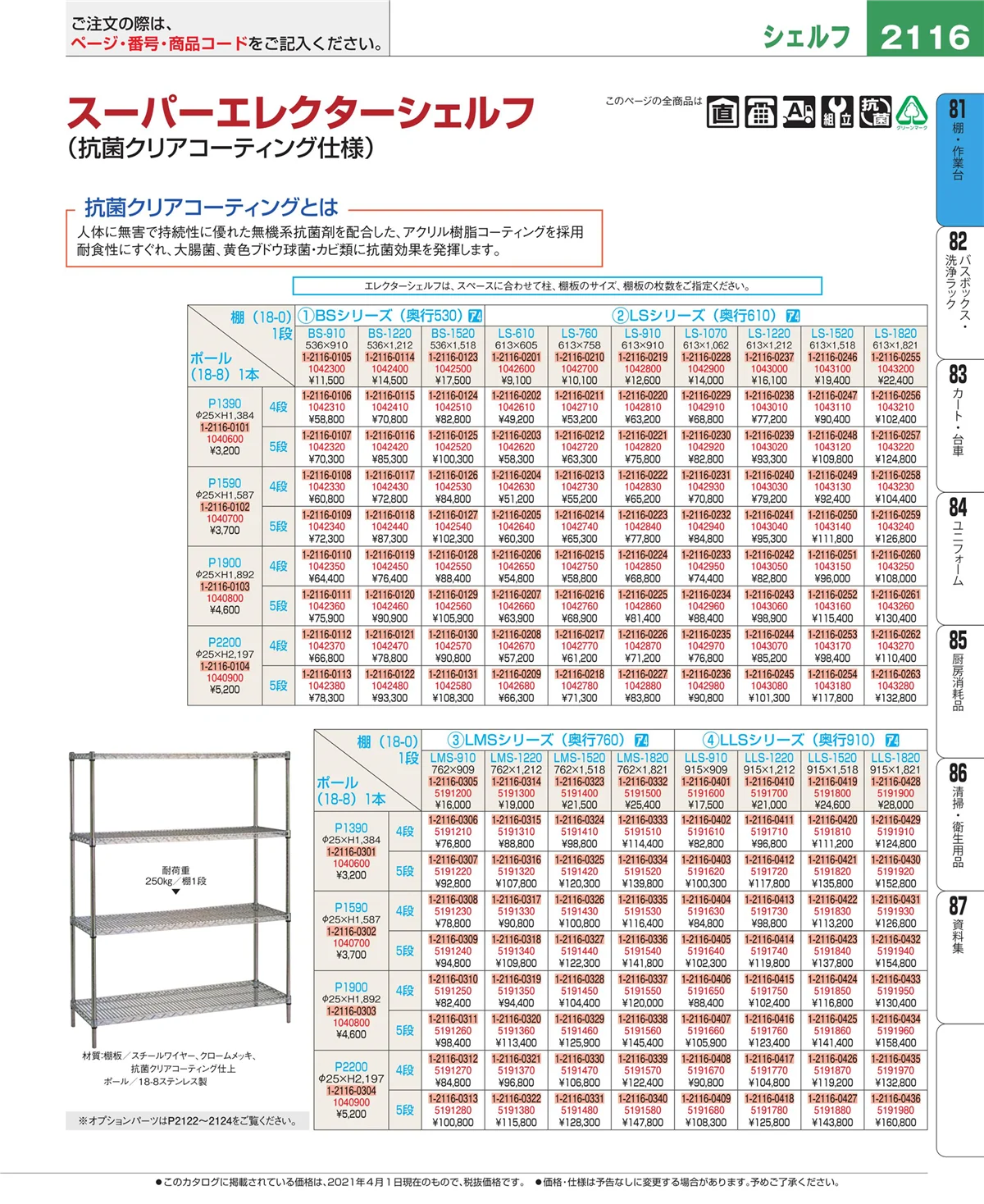 EBM業務用厨房用品カタログvol.21・ページ番号2116・店舗備品・防災用品