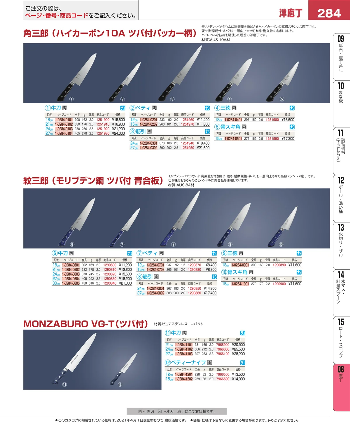EBM業務用厨房用品カタログvol.21・ページ番号284・ホテルパン・ガストロノームパン