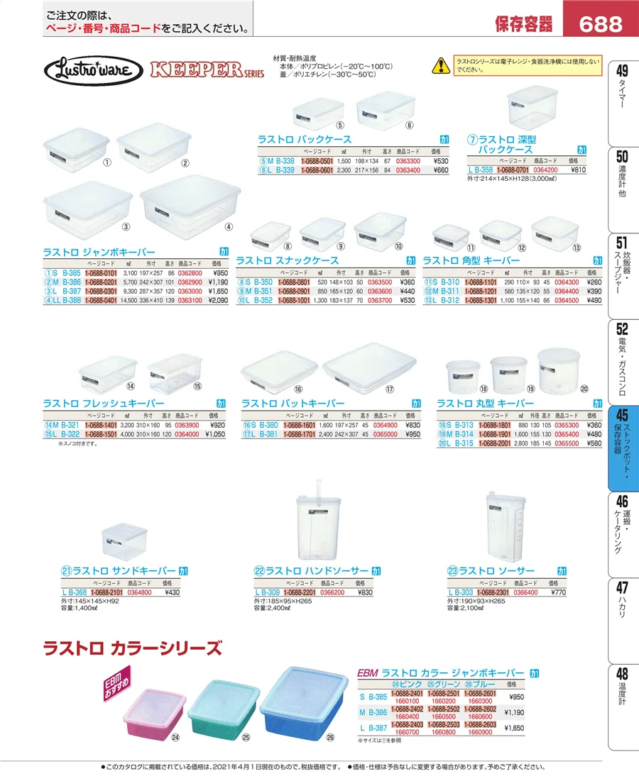 給食用スパテラ・すくい網・ひしゃく ページ688