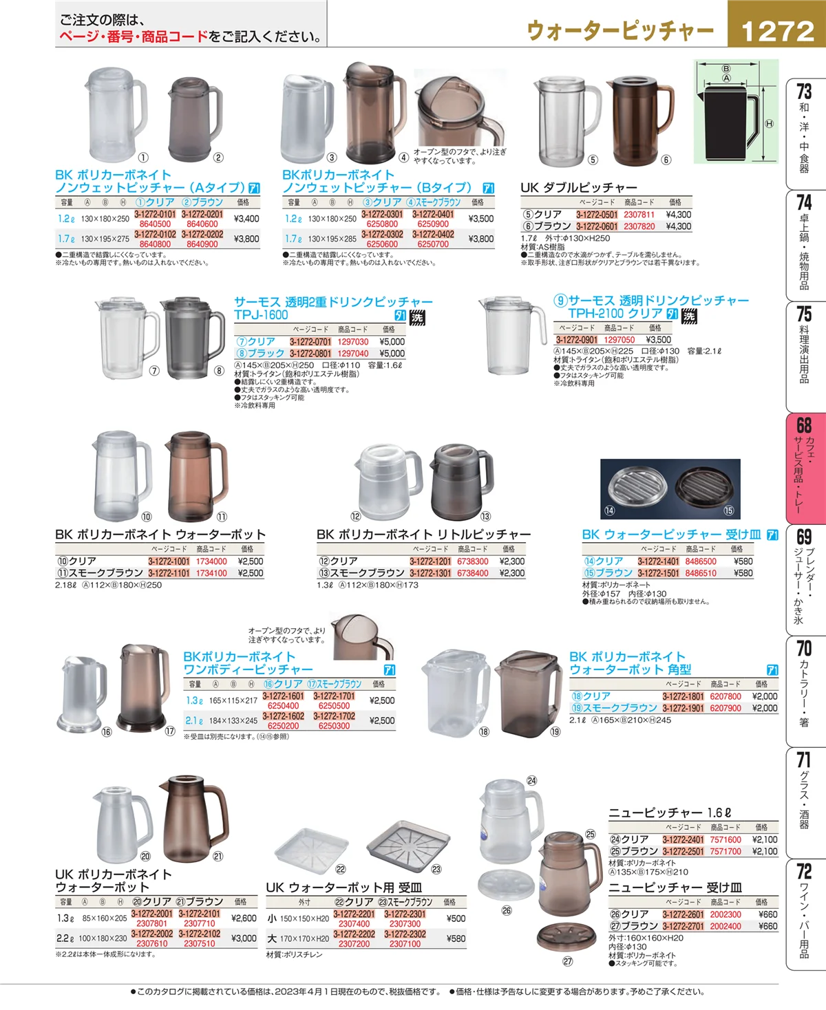 EBM業務用厨房用品カタログvol.23・ページ番号1272・ビュッフェ・宴会