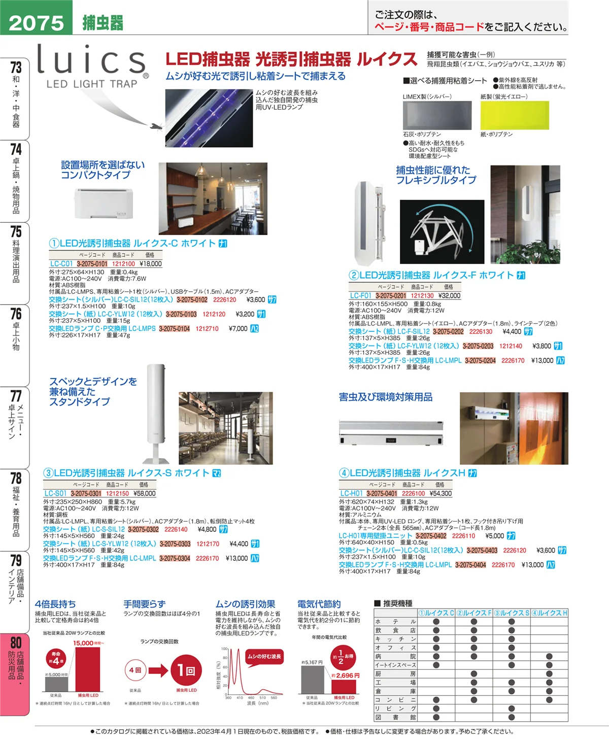 EBM業務用厨房用品カタログvol.23・ページ番号2075・店舗備品・インテリア
