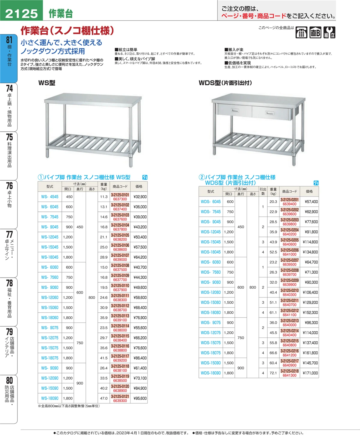 EBM業務用厨房用品カタログvol.23・ページ番号2125・店舗備品・防災用品