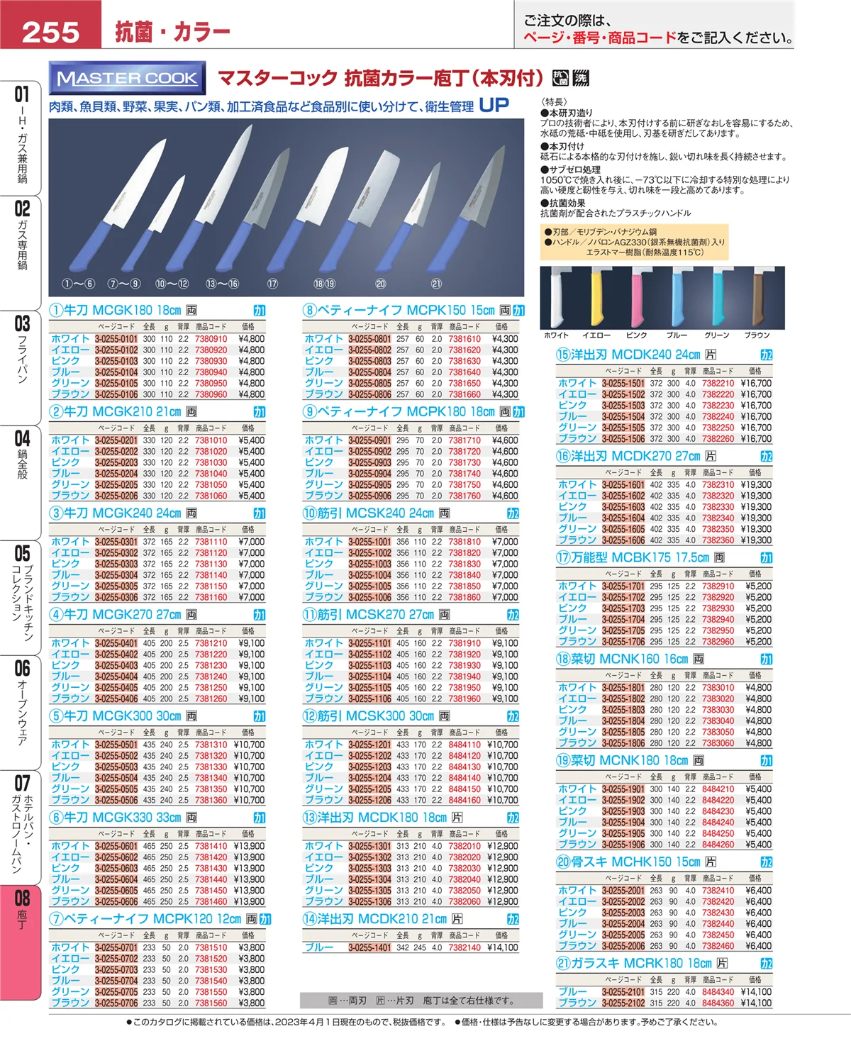 EBM業務用厨房用品カタログvol.23・ページ番号255・ホテルパン・ガストロノームパン