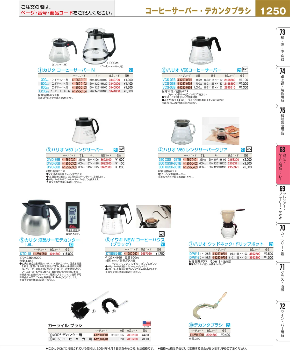 EBM業務用厨房用品カタログvol.24・ページ番号1250・ビュッフェ・宴会