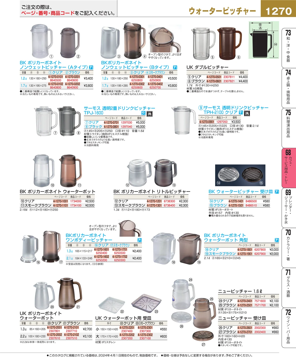EBM業務用厨房用品カタログvol.24・ページ番号1270・ビュッフェ・宴会