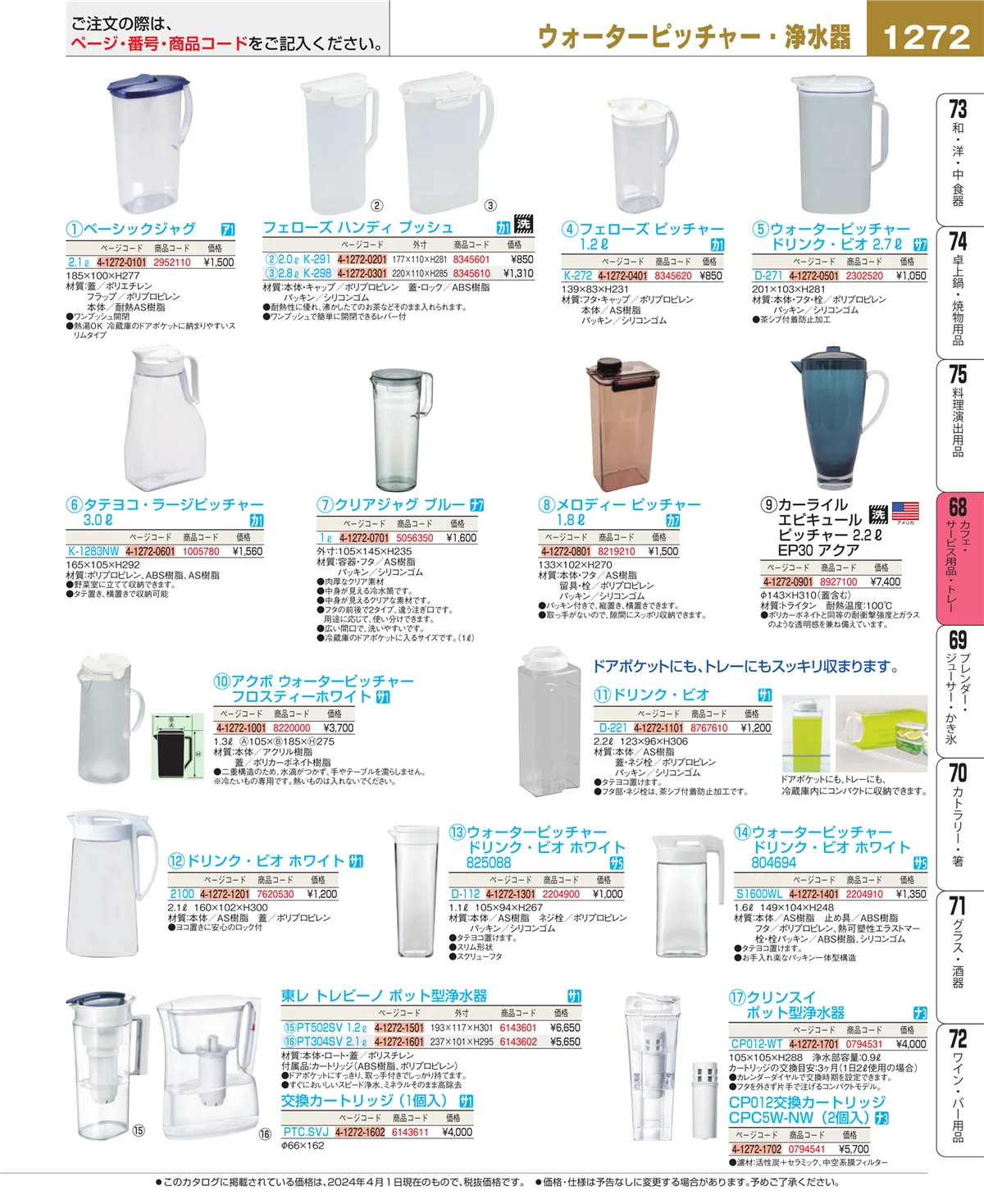 EBM業務用厨房用品カタログvol.24・ページ番号1272・ビュッフェ・宴会
