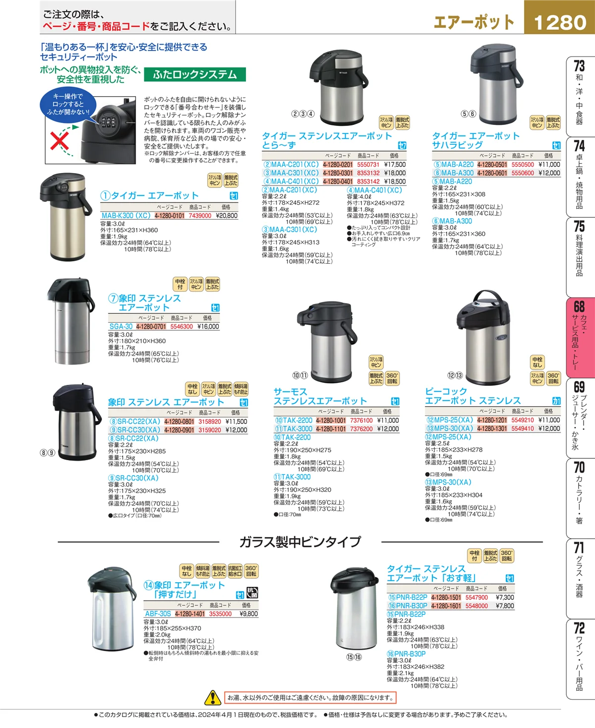 EBM業務用厨房用品カタログvol.24・ページ番号1280・ビュッフェ・宴会