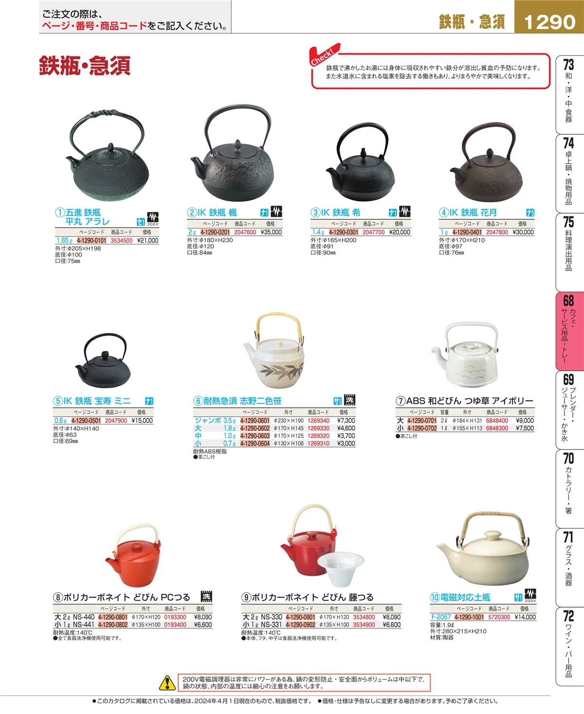 EBM業務用厨房用品カタログvol.24・ページ番号1290・ビュッフェ・宴会