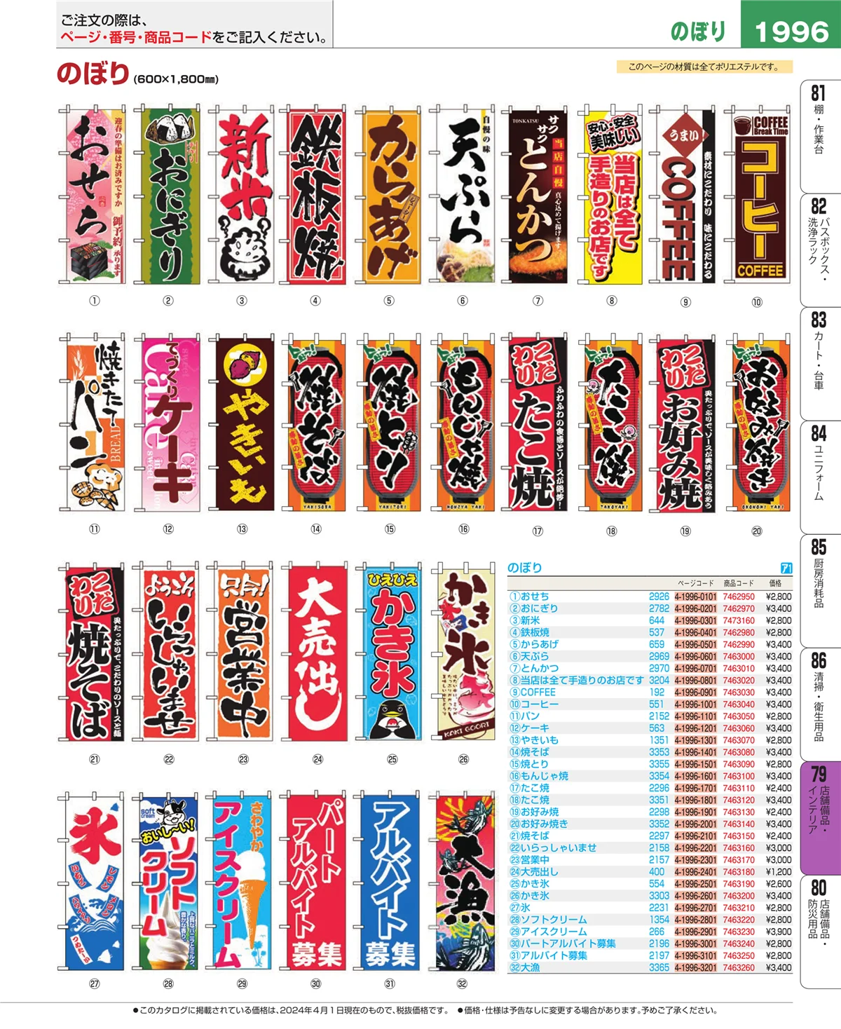 EBM業務用厨房用品カタログvol.24・ページ番号1996・福祉・養育用品
