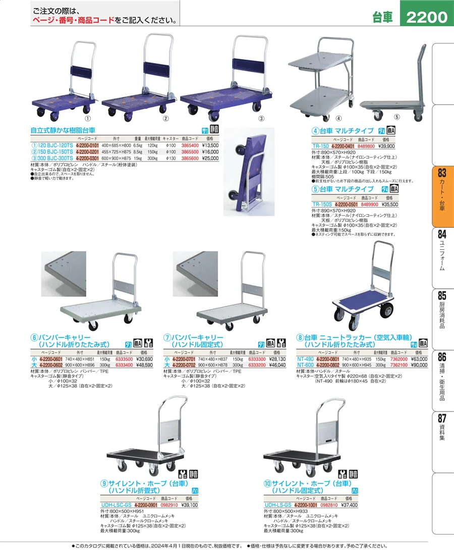 バスボックス・洗浄ラック ページ2200