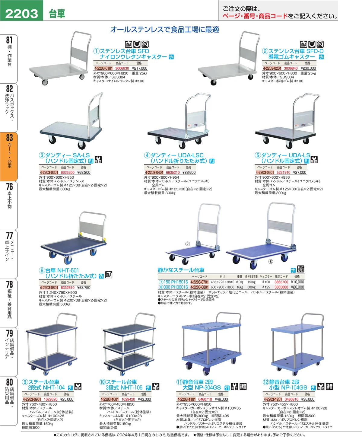 EBM業務用厨房用品カタログvol.24・ページ番号2203・バスボックス・洗浄ラック
