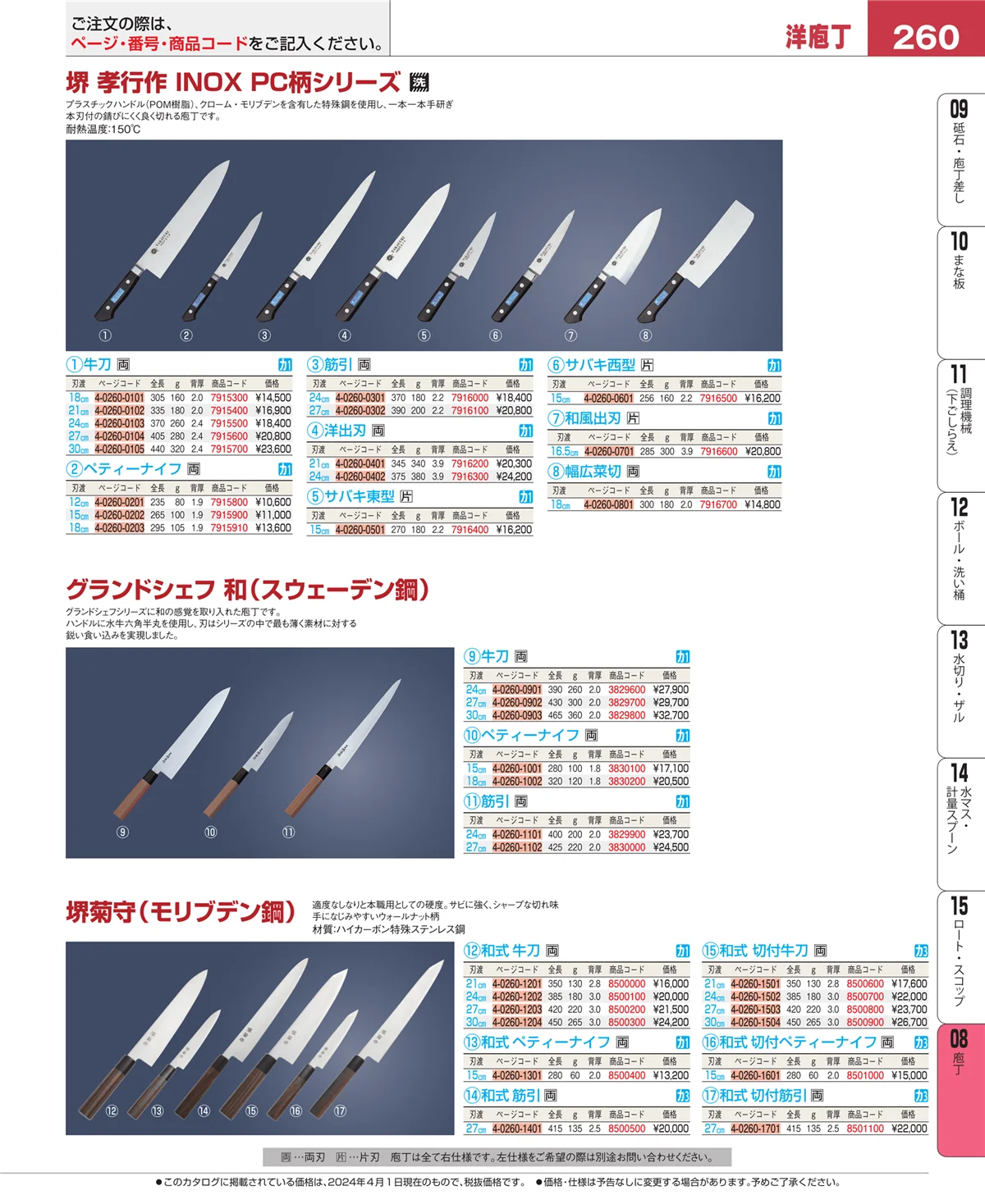 EBM業務用厨房用品カタログvol.24・ページ番号260・ホテルパン・ガストロノームパン