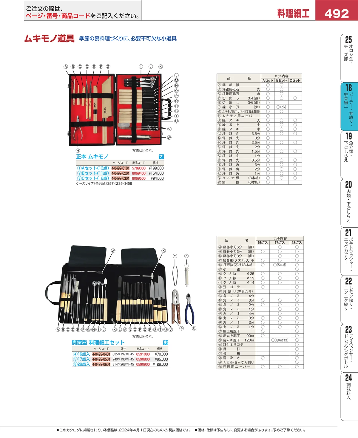 EBM業務用厨房用品カタログvol.24・ページ番号492・ハサミ