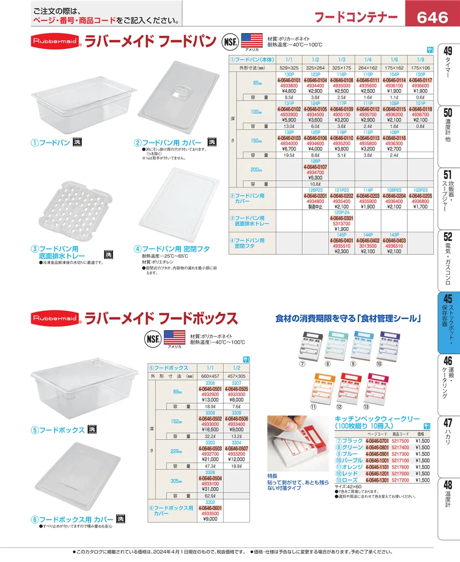 給食用スパテラ・すくい網・ひしゃく ページ646