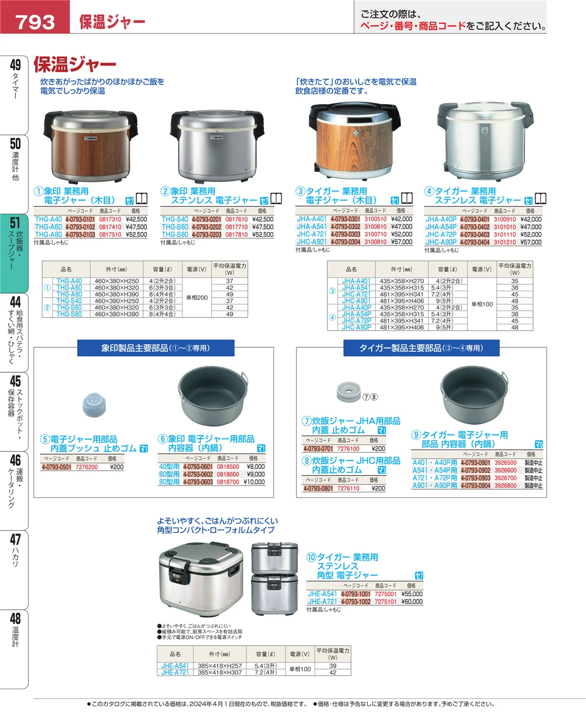 EBM業務用厨房用品カタログvol.24・ページ番号793・濃度計 他