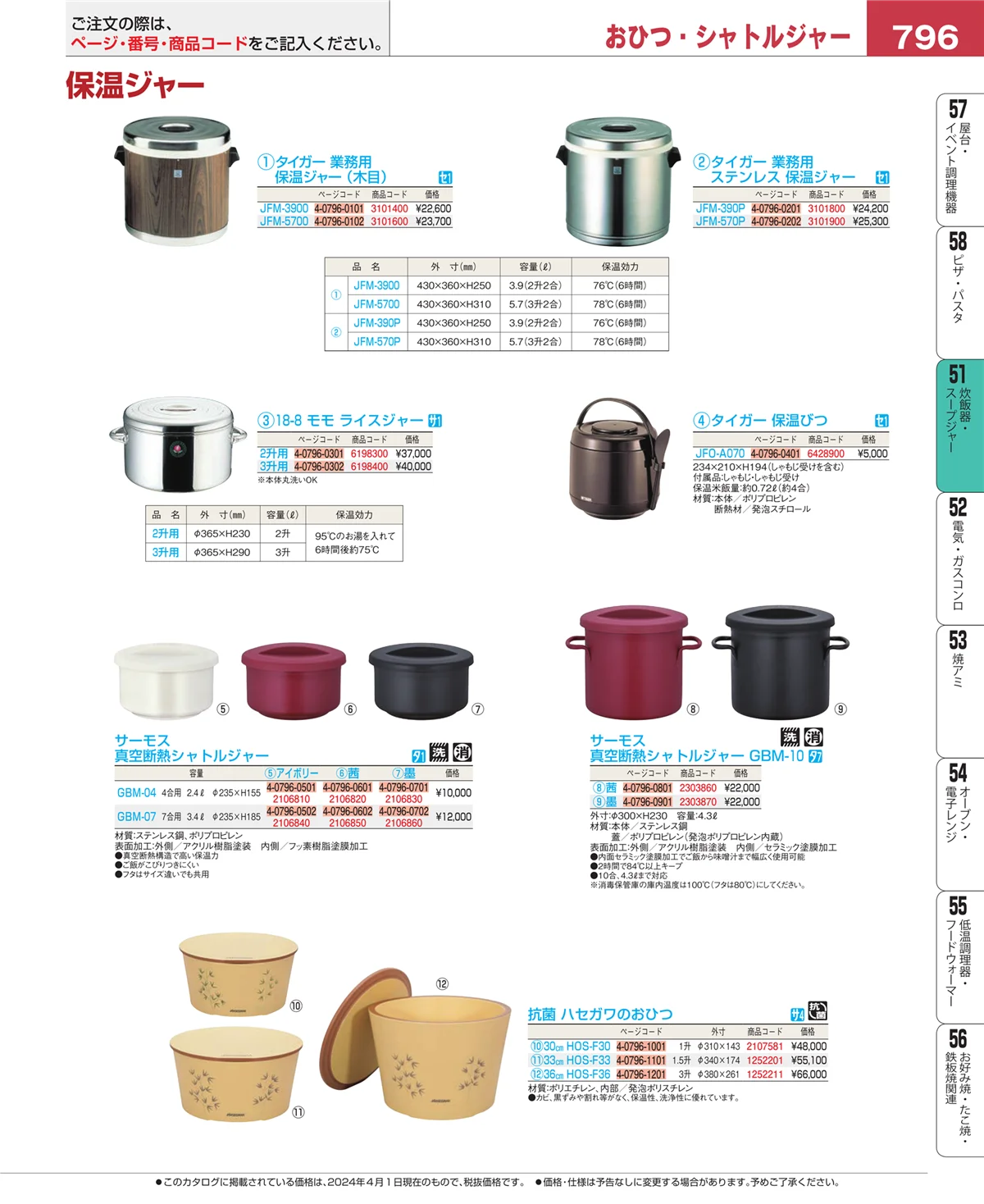 EBM業務用厨房用品カタログvol.24・ページ番号796・濃度計 他