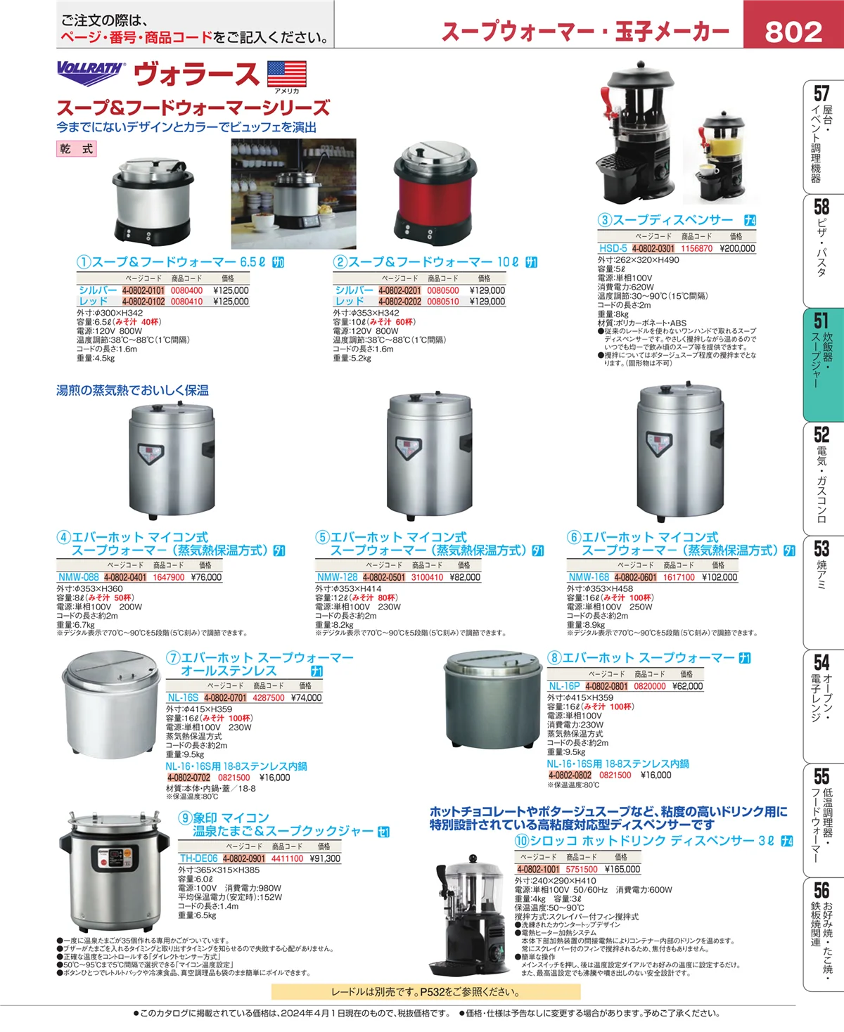 EBM業務用厨房用品カタログvol.24・ページ番号802・濃度計 他