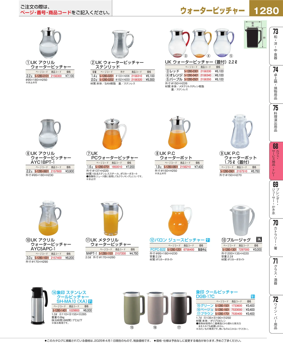 EBM業務用厨房用品カタログvol.25・ページ番号1280・ビュッフェ・宴会