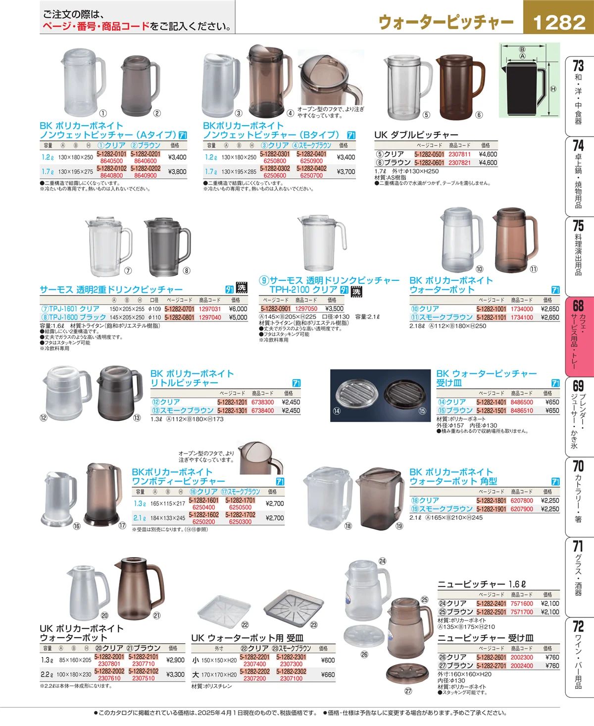 EBM業務用厨房用品カタログvol.25・ページ番号1282・ビュッフェ・宴会