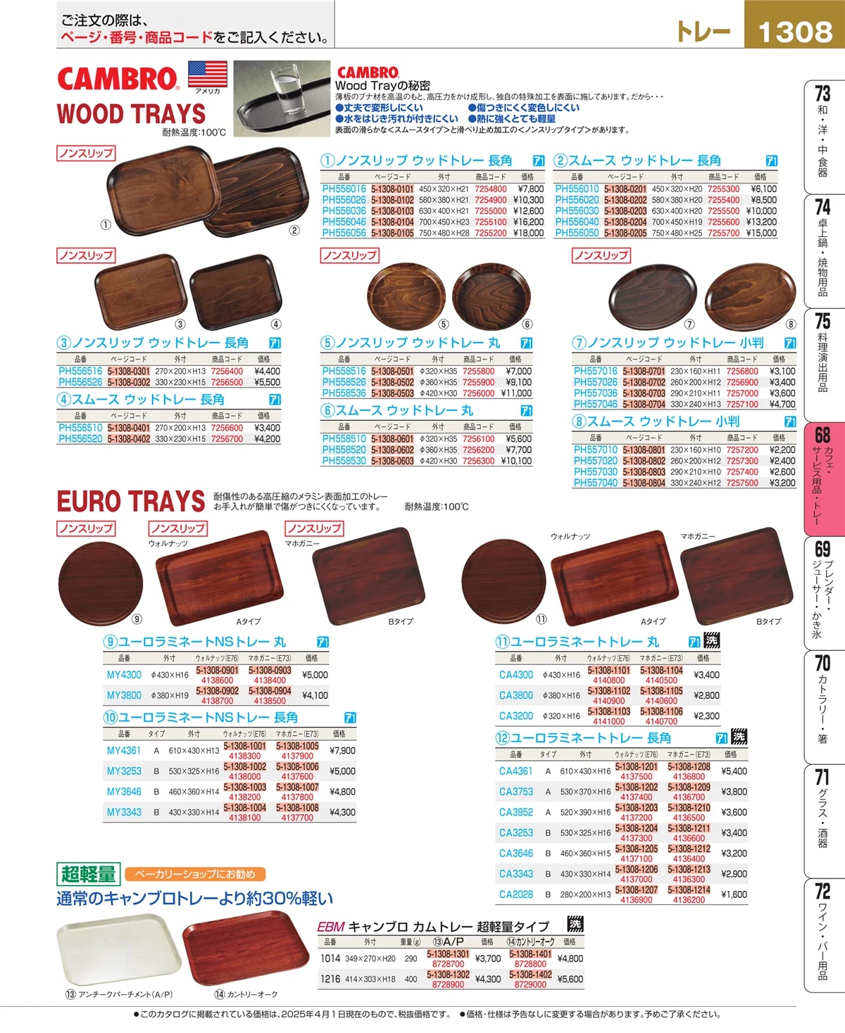 EBM業務用厨房用品カタログvol.25・ページ番号1308・ビュッフェ・宴会