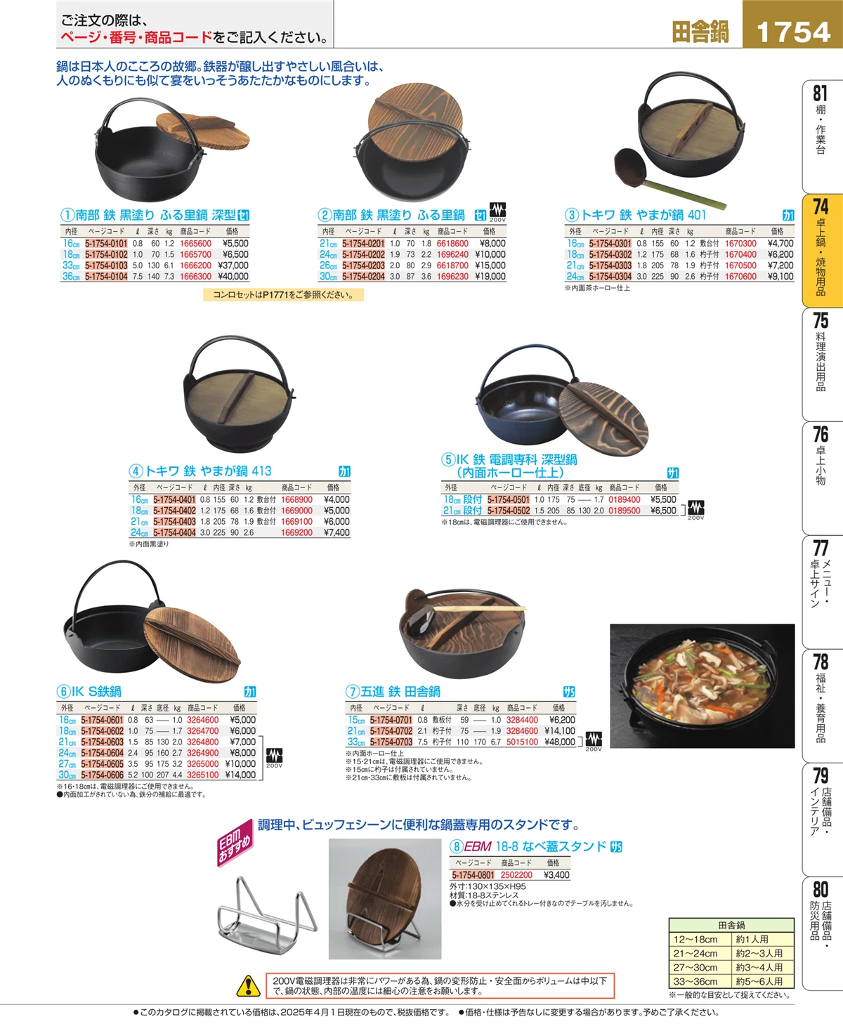 EBM業務用厨房用品カタログvol.25・ページ番号1754・和・洋・中 食器