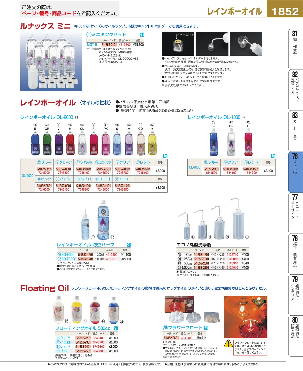 EBM業務用厨房用品カタログvol.25・ページ番号1852・料理演出用品
