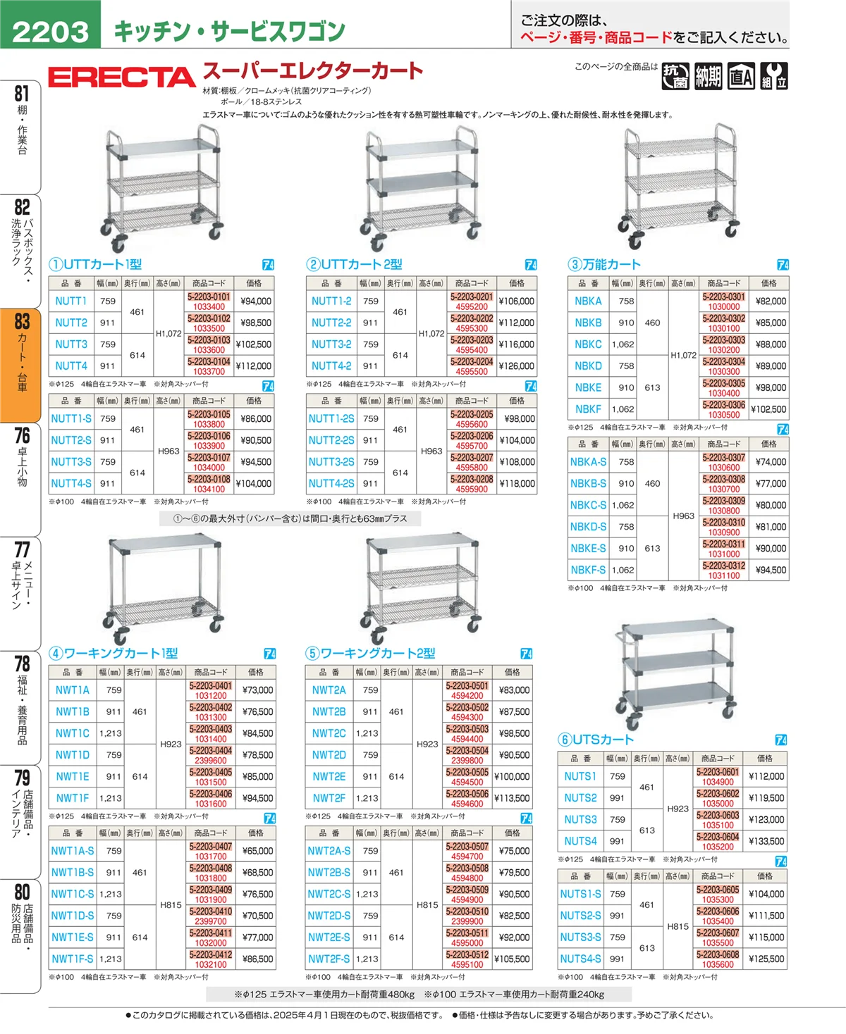 EBM業務用厨房用品カタログvol.25・ページ番号2203・バスボックス・洗浄ラック