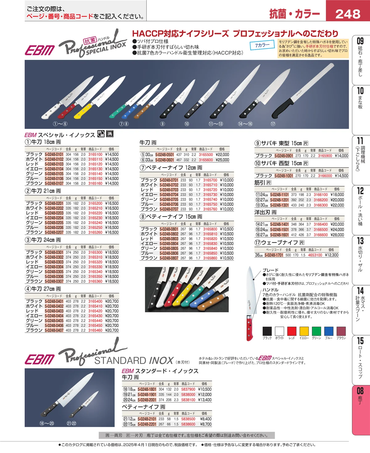 EBM業務用厨房用品カタログvol.25・ページ番号248・ホテルパン・ガストロノームパン