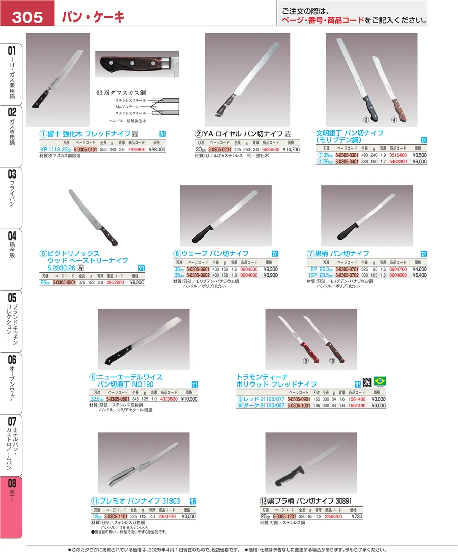 ホテルパン・ガストロノームパン ページ305