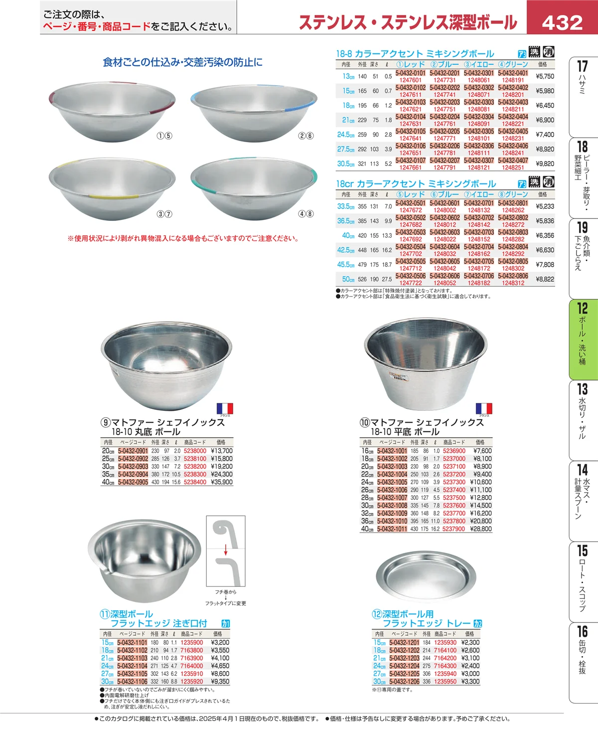 EBM業務用厨房用品カタログvol.25・ページ番号432・調理機械（下ごしらえ）