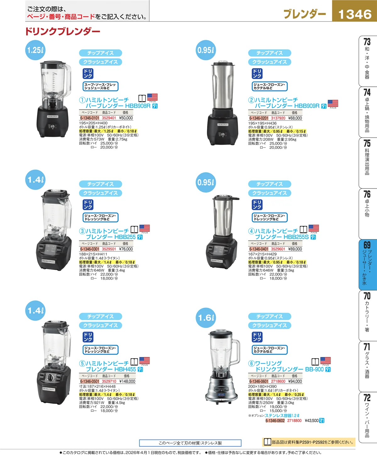 EBM業務用厨房用品カタログvol.26・ページ番号1346・カフェ・サービス用品・トレー