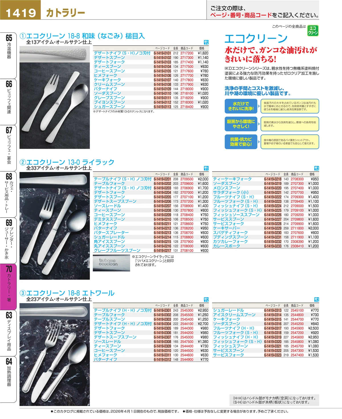 EBM業務用厨房用品カタログvol.26・ページ番号1419・ブレンダー・ジューサー・かき氷