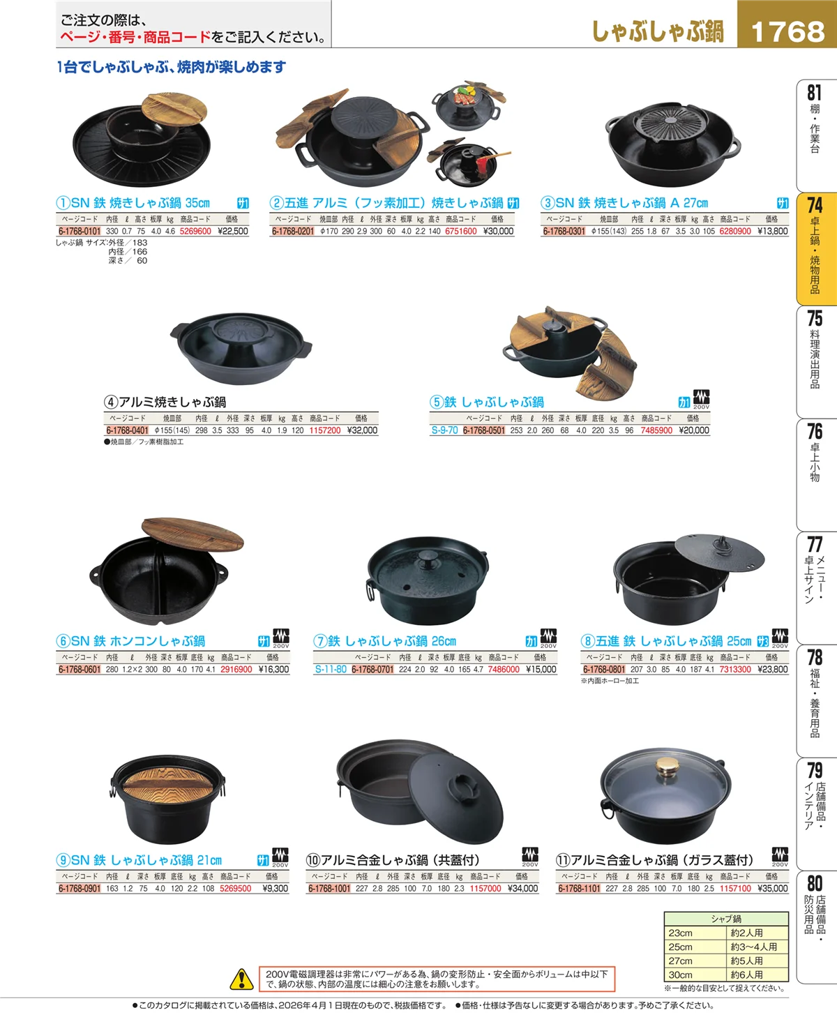 EBM業務用厨房用品カタログvol.26・ページ番号1768・和・洋・中 食器