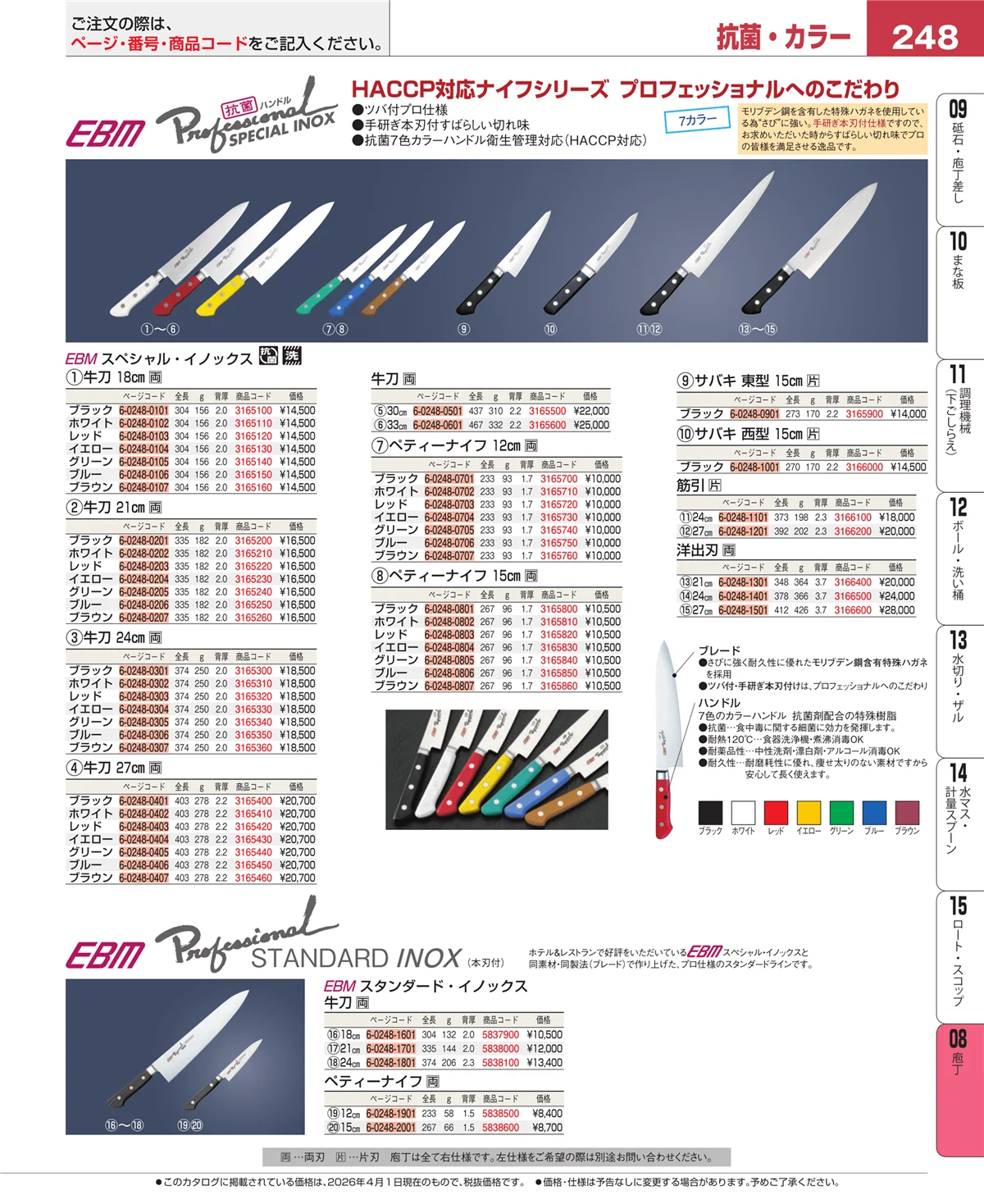 EBM業務用厨房用品カタログvol.26・ページ番号248・ホテルパン・ガストロノームパン