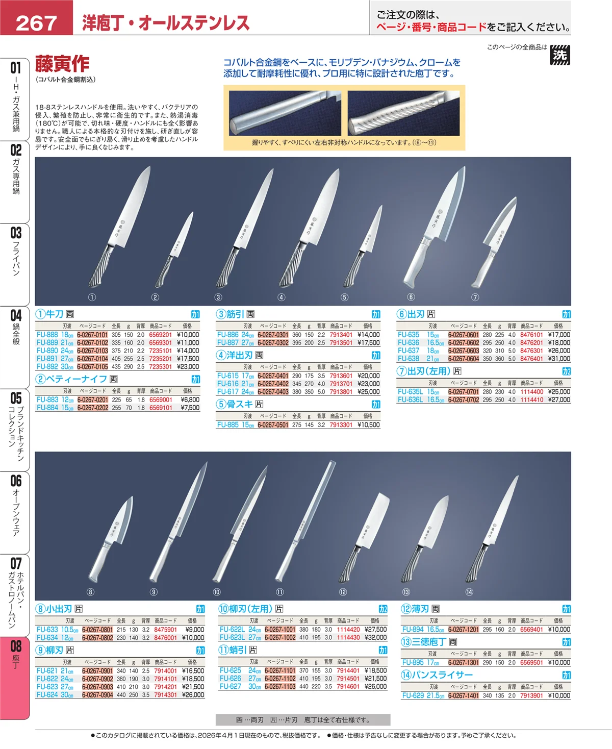 EBM業務用厨房用品カタログvol.26・ページ番号267・ホテルパン・ガストロノームパン