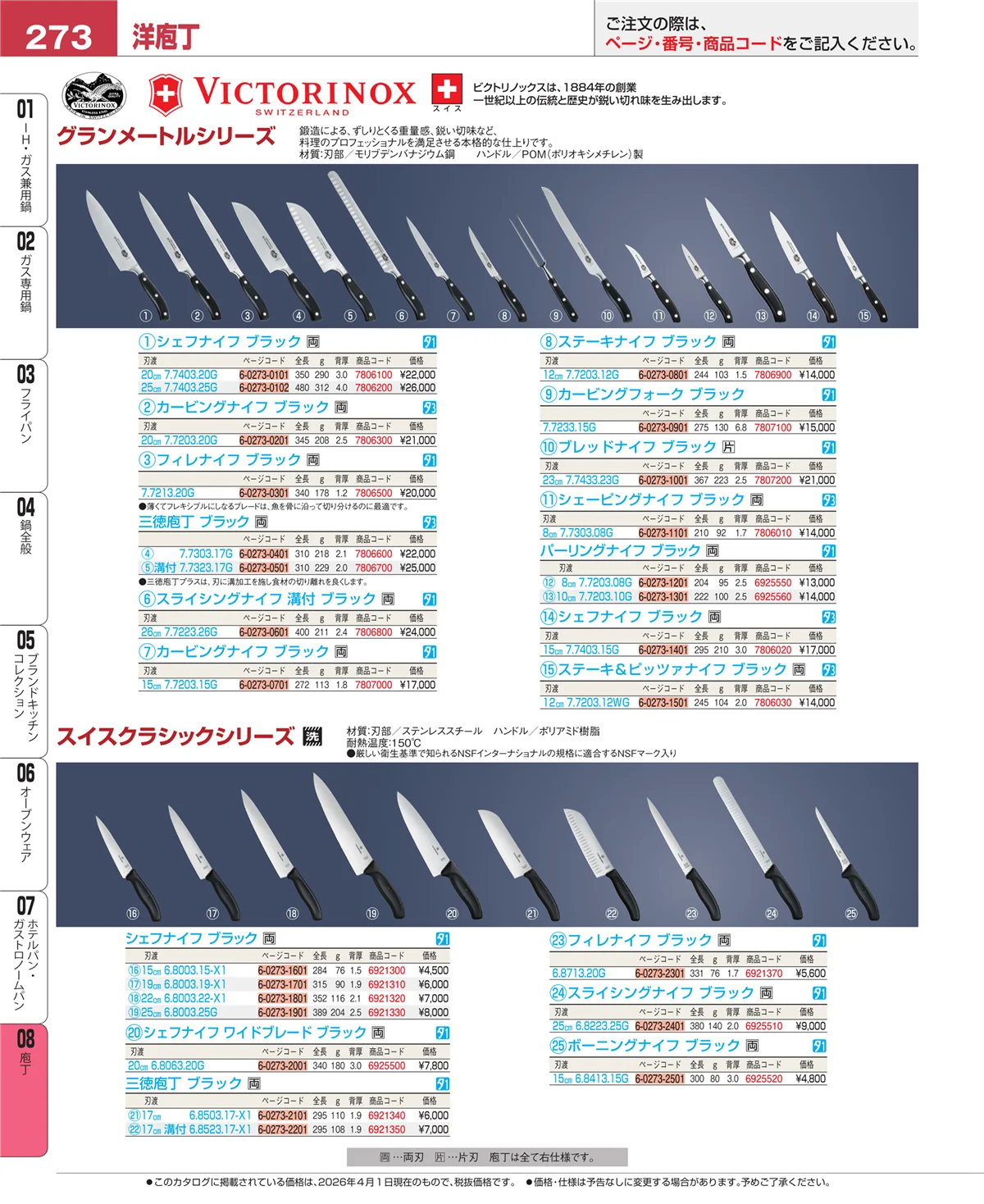 EBM業務用厨房用品カタログvol.26・ページ番号273・ホテルパン・ガストロノームパン