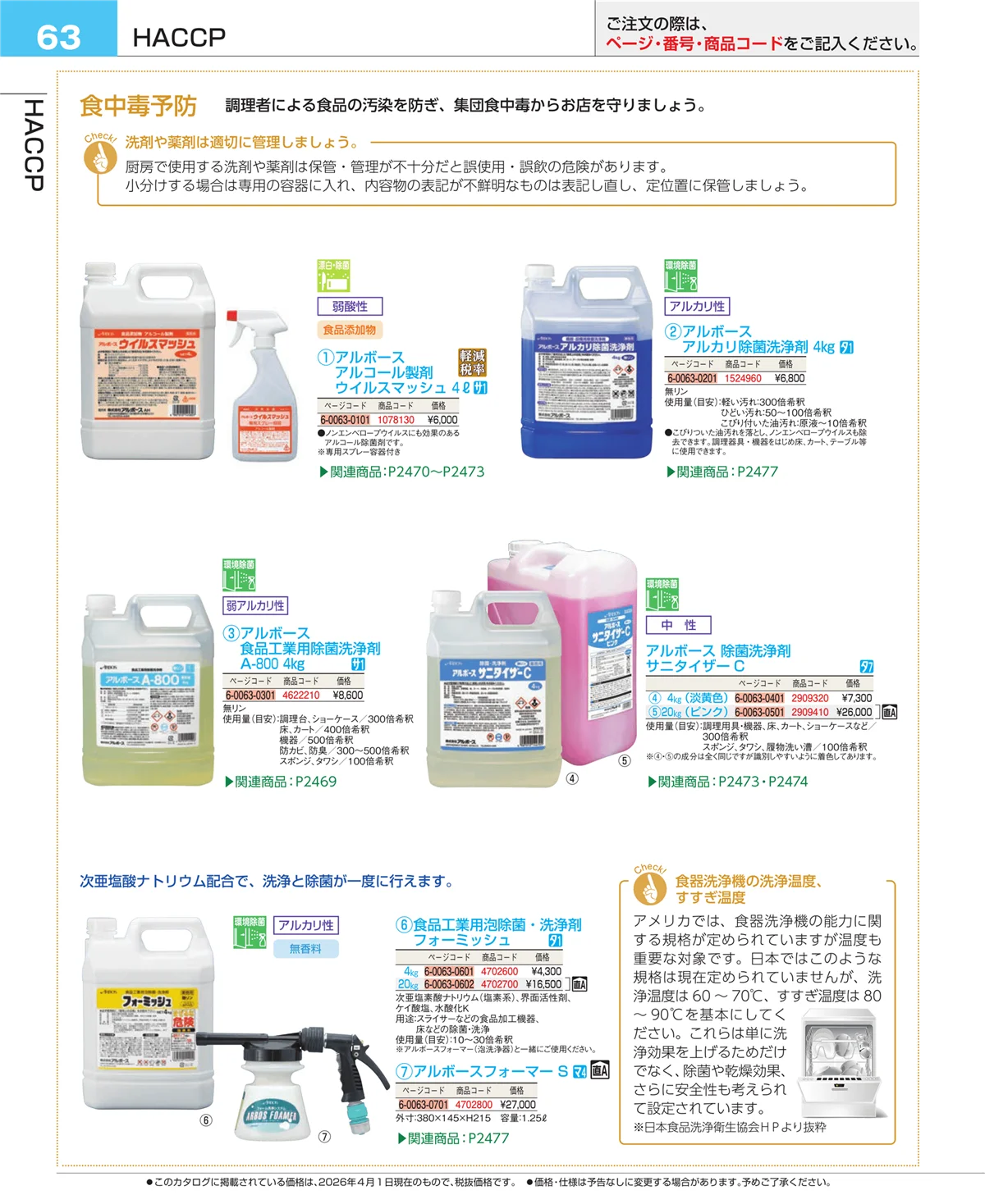 EBM業務用厨房用品カタログvol.26・ページ番号63・フォトインデックス