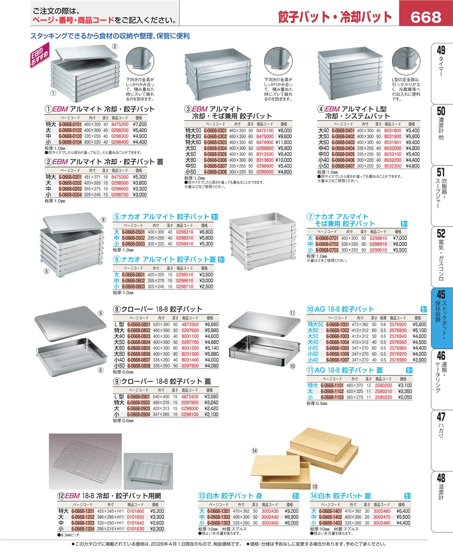 給食用スパテラ・すくい網・ひしゃく ページ668